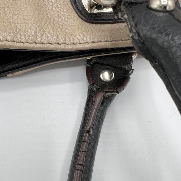 Tignanello Perfect Pockets Tote Colorblock Pebbled Leather Taupe/Black - Picture 11 of 14